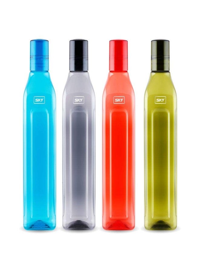 Sky Miami Unbreakable PET Water Bottle, Set of 4, 1000 ml, Multicolor - Image 1